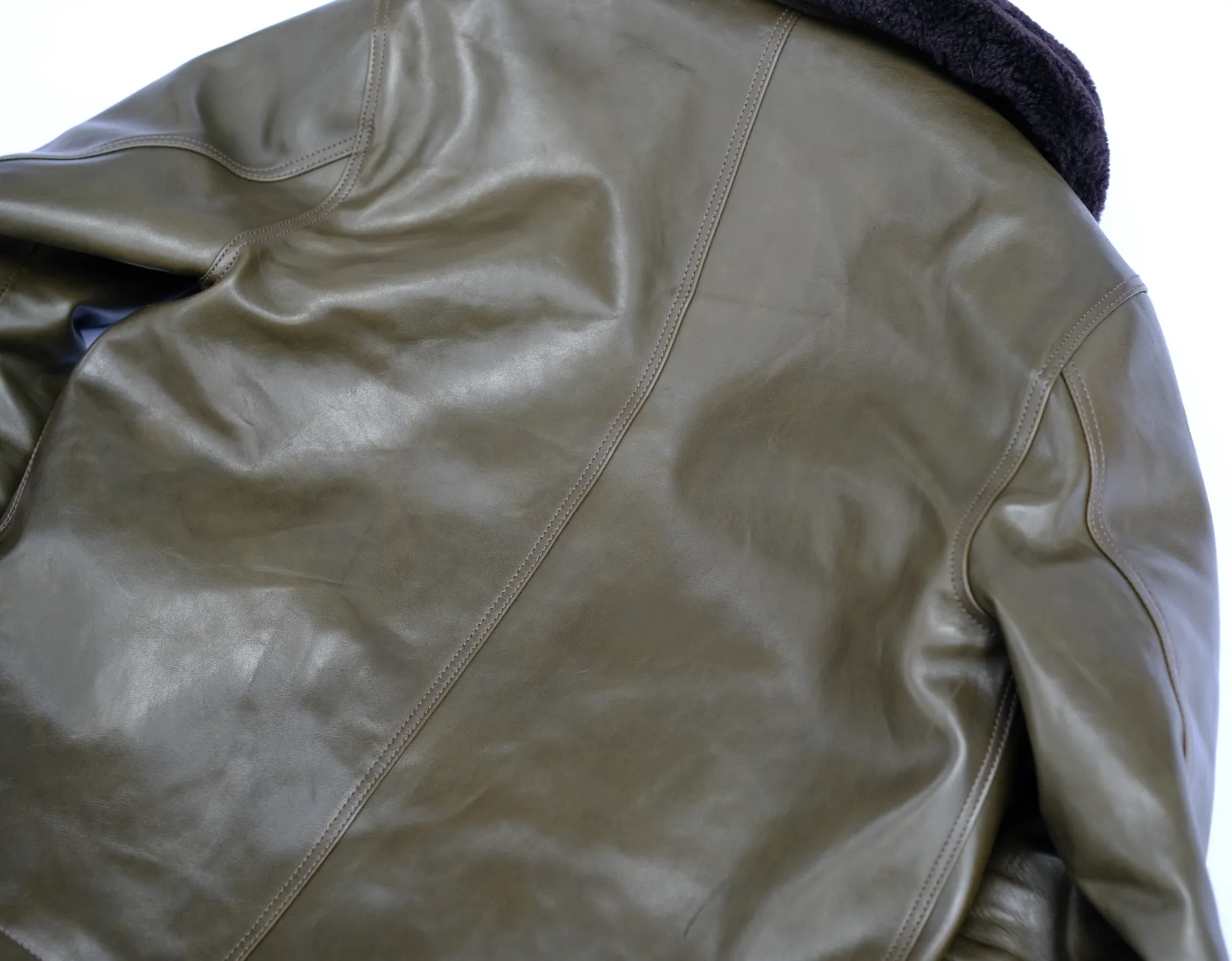 The Shop X Y'2 Leather 1.3mm Olive Eco Horse N1 Deck Jacket